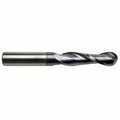 Gs Tooling 1/8" Diameter x 1/8" Shank 2-Flute Long Length Ball Nose Yellow Series Carbide End Mills 102780